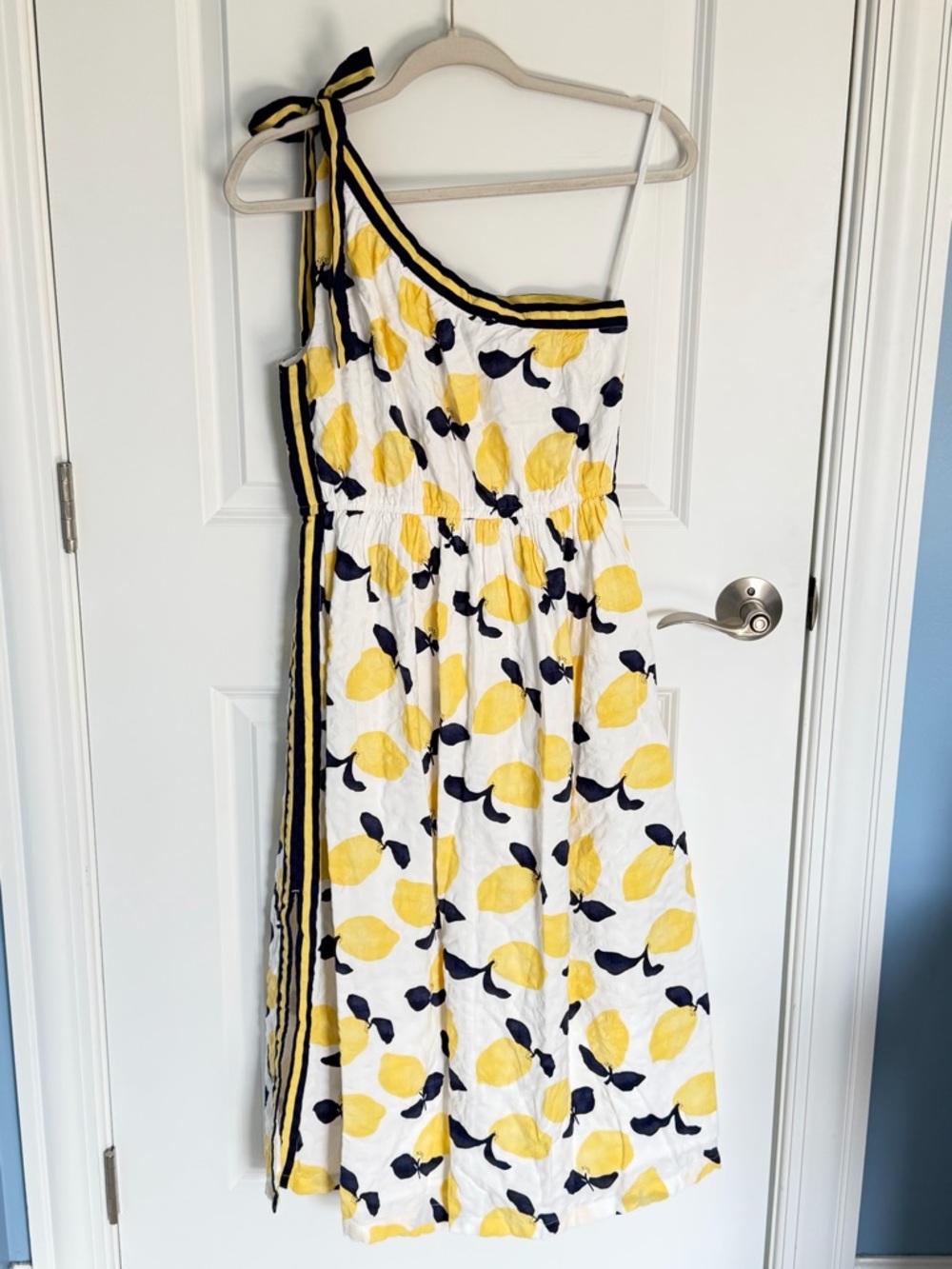New! Loft Lemon Tie One Shoulder Midi Dress Size 2 54493 - Picture 7 of 16